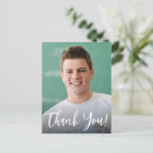 Afstuderen met Foto Custom DANK U Aankondigingskaart (Staand voorkant)