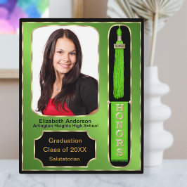 Afstuderen met foto Plaque Green Fotoplaat
