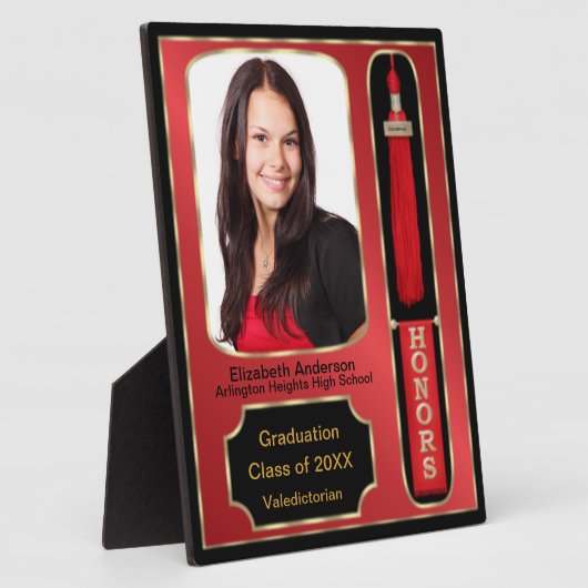 Afstuderen met foto Plaque Red Fotoplaat (Zijkant)