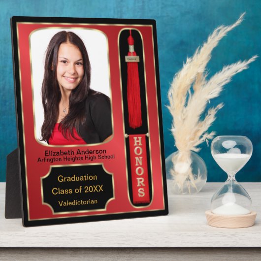 Afstuderen met foto Plaque Red Fotoplaat (Zijkant)