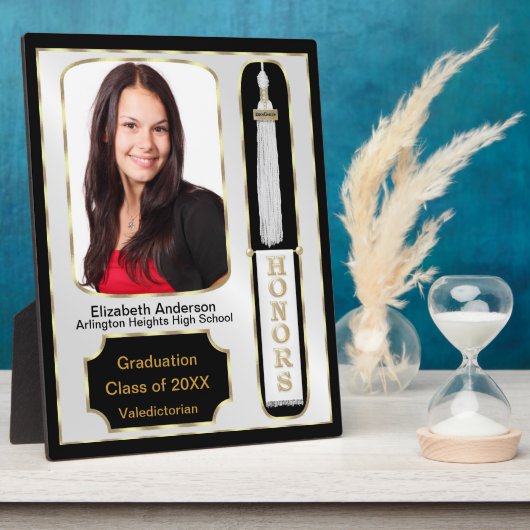 Afstuderen met foto Plaque White Fotoplaat (Zijkant)