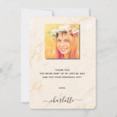 Afstuderen met foto's met pampas-gras bedankkaart (Achterkant)