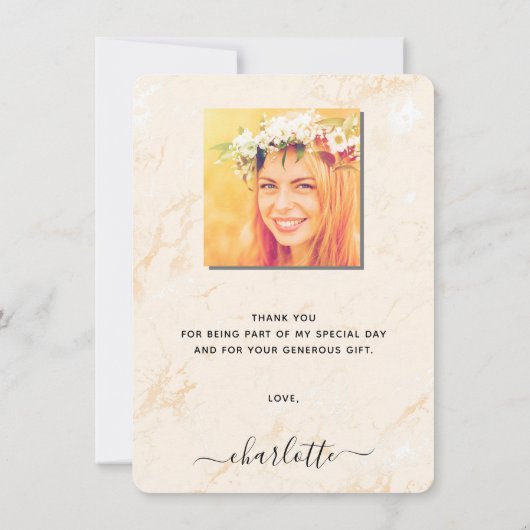 Afstuderen met foto's met pampas-gras bedankkaart (Achterkant)