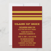 Afstuderen met geel/maroon-band uitgenodigd kaart (Voorkant)