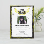 Afstuderen met gele of zwarte vleugels kaart (Staand voorkant)