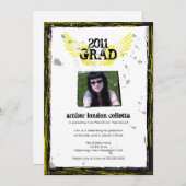 Afstuderen met gele of zwarte vleugels kaart (Voorkant / Achterkant)