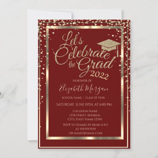 Afstuderen met goudgraafkap diamanten kaart (Voorkant)