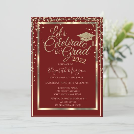 Afstuderen met goudgraafkap diamanten kaart (Staand voorkant)