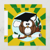 Afstuderen met groene en gouden kleuren kaart (Voorkant / Achterkant)