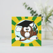 Afstuderen met groene en gouden kleuren kaart (Staand voorkant)