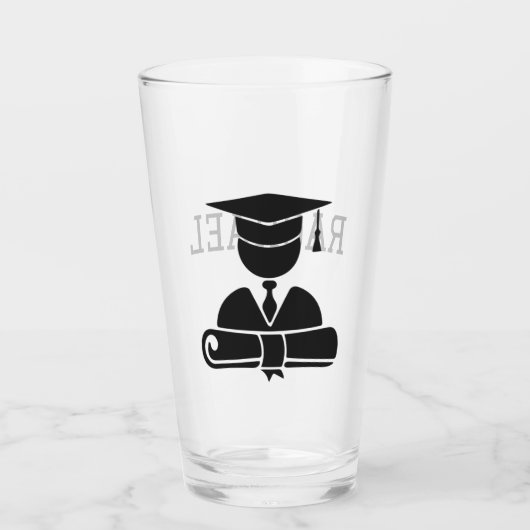 Afstuderen met het Afstuderen Naam Glas (Voorkant)