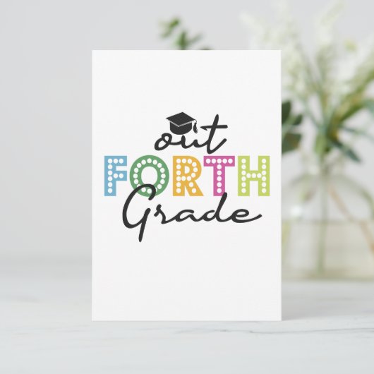 Afstuderen met hoge vlucht uit de voorste klas bedankkaart (Staand voorkant)