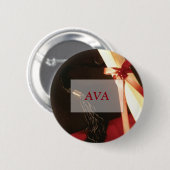 Afstuderen met kleindochter, wens, ronde cadeau button 5,7 cm (Voorkant /achterkant)