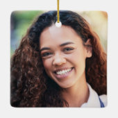 Afstuderen met kleurrijke kerstverlichting Foto Keramisch Ornament (Achterkant)