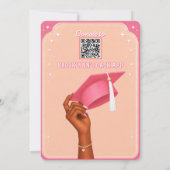 Afstuderen met lof Black meisje Roze afstuderen Kaart (Achterkant)
