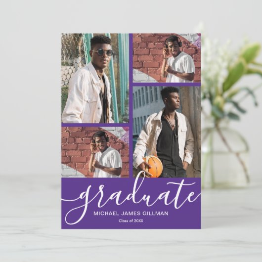 Afstuderen met meerdere foto's aankondiging (Staand voorkant)