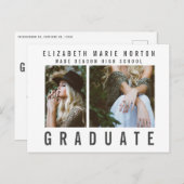 Afstuderen met meerdere foto's modern briefkaart (Voorkant / Achterkant)