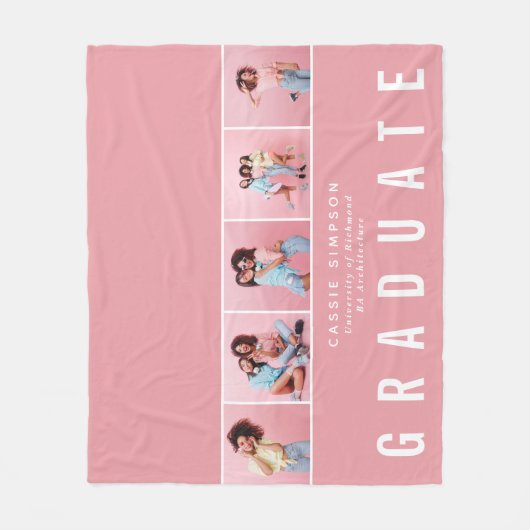 Afstuderen met meerdere foto's modern fleece deken (Voorkant)