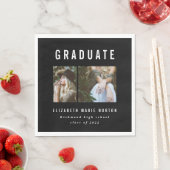 Afstuderen met meerdere foto's zwart-wit servet (Insitu)