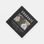 Afstuderen met meerdere foto's zwart-wit servet (Hoek)