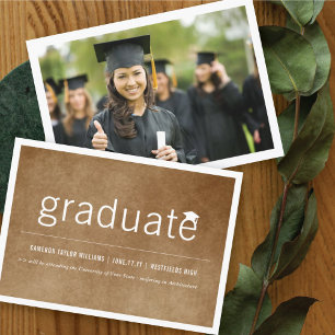  Afstuderen met minimale Afstuderen fotofotopapier Aankondiging