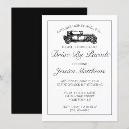 Afstuderen met parade Modern Minimal White Kaart