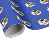 Afstuderen met Pet en diplomatie - blauw en goud Cadeaupapier (Rol Hoek)