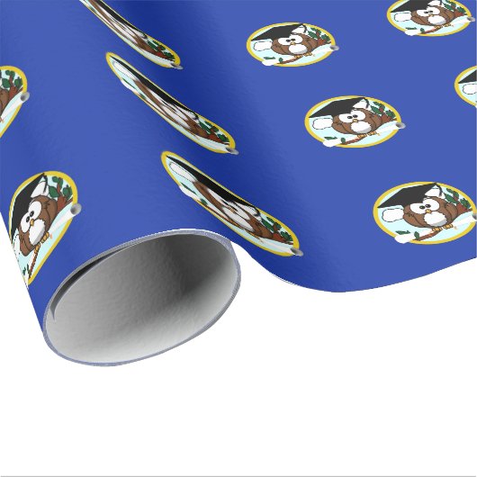 Afstuderen met Pet en diplomatie - blauw en goud Cadeaupapier (Rol Hoek)