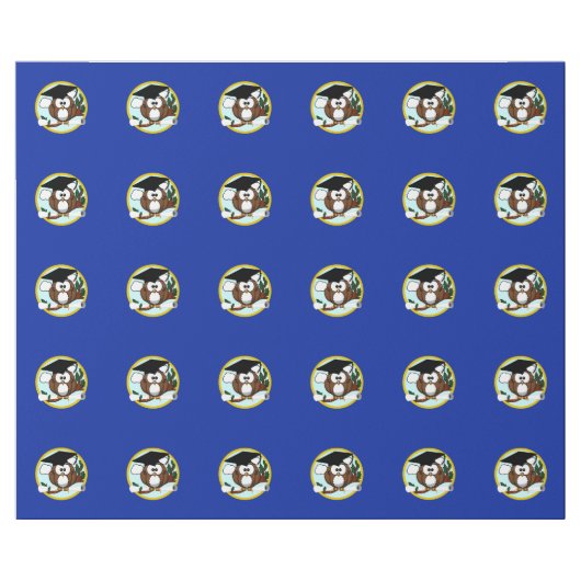 Afstuderen met Pet en diplomatie - blauw en goud Cadeaupapier (Vlak)