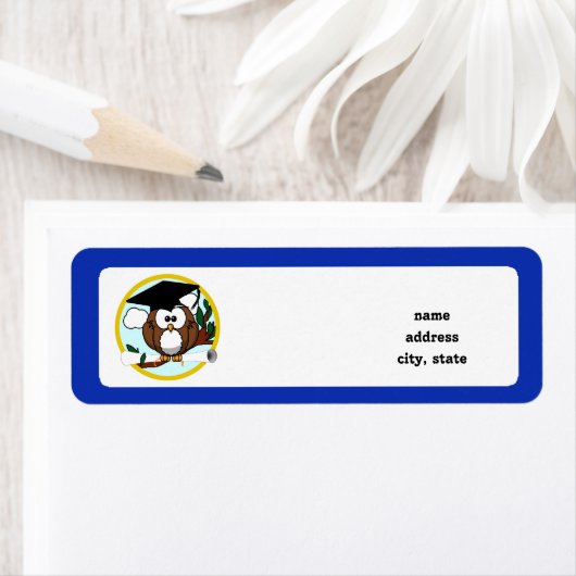 Afstuderen met Pet en diplomatie - blauw en goud Etiket (Insitu)