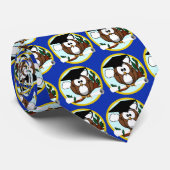 Afstuderen met Pet en diplomatie - blauw en goud Stropdas (Opgerold)