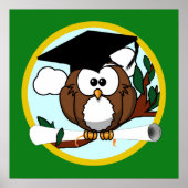 Afstuderen met Pet en diplomatie - groen en goud Poster (Voorkant)