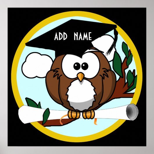 Afstuderen met Pet en diplomatie Poster (Voorkant)