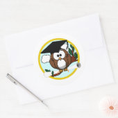 Afstuderen met Pet en diplomatie Ronde Sticker (Envelop)