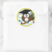 Afstuderen met Pet en diplomatie Ronde Sticker (Tas)