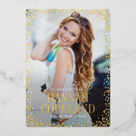 Afstuderen met reservegladde Folie foto Folie Uitnodiging