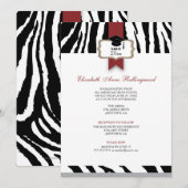 Afstuderen met ribbon Crest Zebra Pattern Kaart (Voorkant / Achterkant)