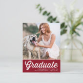 Afstuderen met rode, oude, back-upscript briefkaart (Staand voorkant)