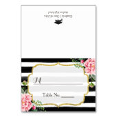 Afstuderen met roze Floral Stripes Kaart (Voorkant)