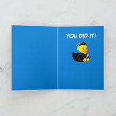 Afstuderen met Rubber Ducky Cartoon Kaart (Binnen)