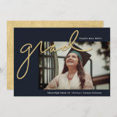 Afstuderen met scripts voor Afstudeerder Navy en G Aankondiging (Voorkant / Achterkant)