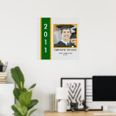 Afstuderen met structuur voor groene en goudschool poster (Thuiskantoor)