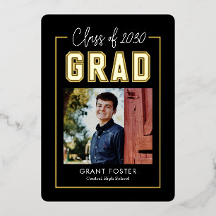 Afstuderen met Varsity Pride Folie EDITABLE KLOR F Folie Uitnodiging