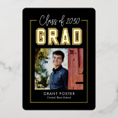 Afstuderen met Varsity Pride Folie EDITABLE KLOR F Folie Uitnodiging (Voorkant)