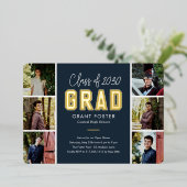 Afstuderen met Varsity Pride Folie EDITABLE KLOR F Folie Uitnodiging (Staand Voorkant)