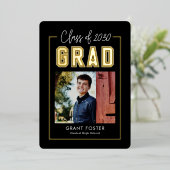 Afstuderen met Varsity Pride Folie EDITABLE KLOR F Uitnodiging (Staand Voorkant)