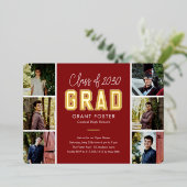 Afstuderen met Varsity Pride Folie EDITABLE KLOR F Uitnodiging (Staand Voorkant)