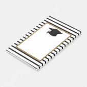 Afstuderen met zwarte en goudglitter post-it® notes (Schuin)