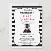 Afstuderen met zwarte en witte streep kaart (Voorkant)