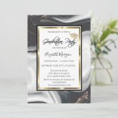 Afstuderen met zwarte kiezelgraafkap kaart (Staand voorkant)